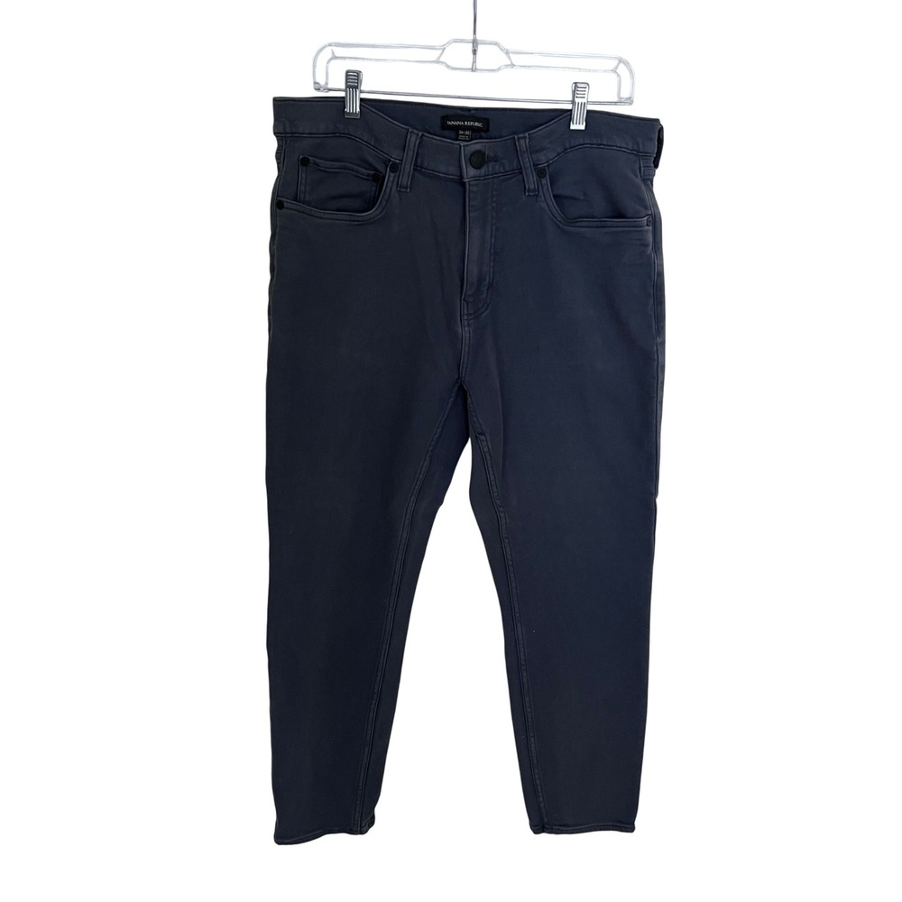 Banana Republic Mens 34x30 Charcoal Gray Stretch Cotton Five Pocket Pants